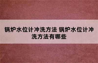 锅炉水位计冲洗方法 锅炉水位计冲洗方法有哪些